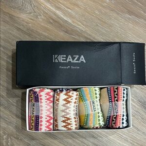 NWT KEAZA Colorful Patterned Socks Set